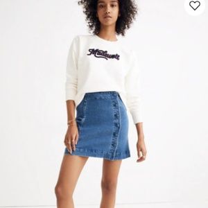 Madewell Denim A Line Mini Skirt Asymmetrical NWOT